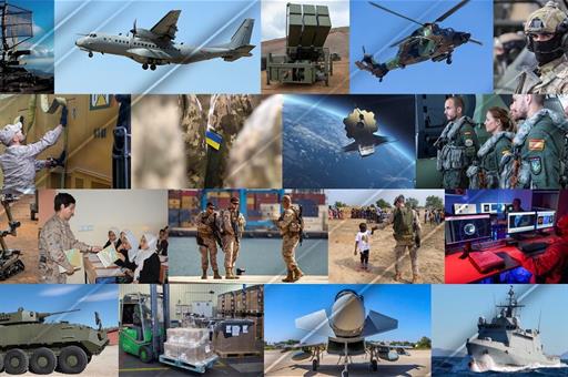 Collage de imágenes del ejército