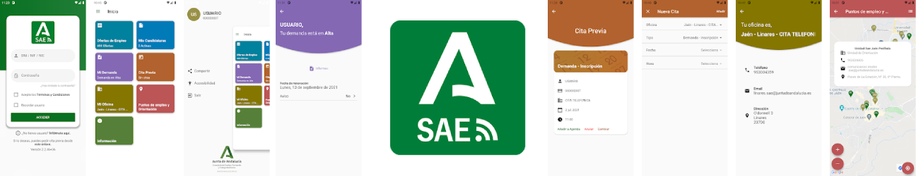 App para móviles del Servicio Andaluz de Empleo. Junta de Andalucía.